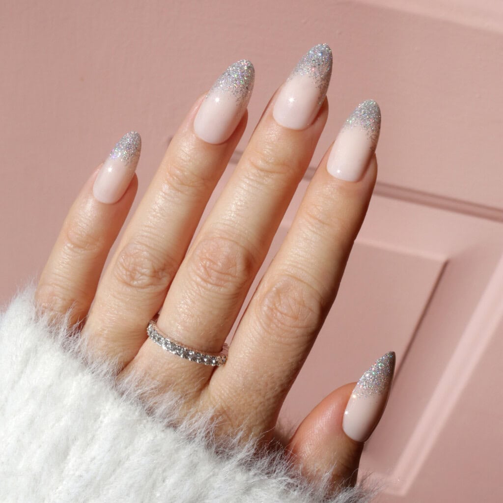 Silber Glitzer Weihnachtsnägel