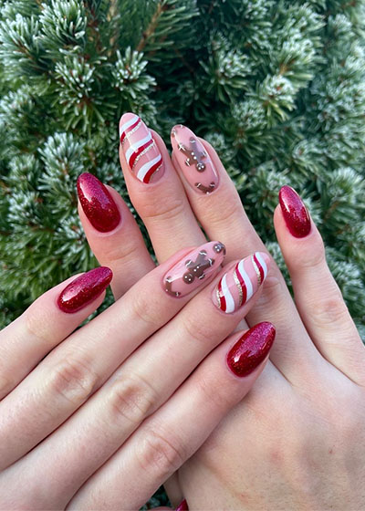 32 Feste Weihnachtsnagelkunst -Ideen, um diese Saison zu feiern
