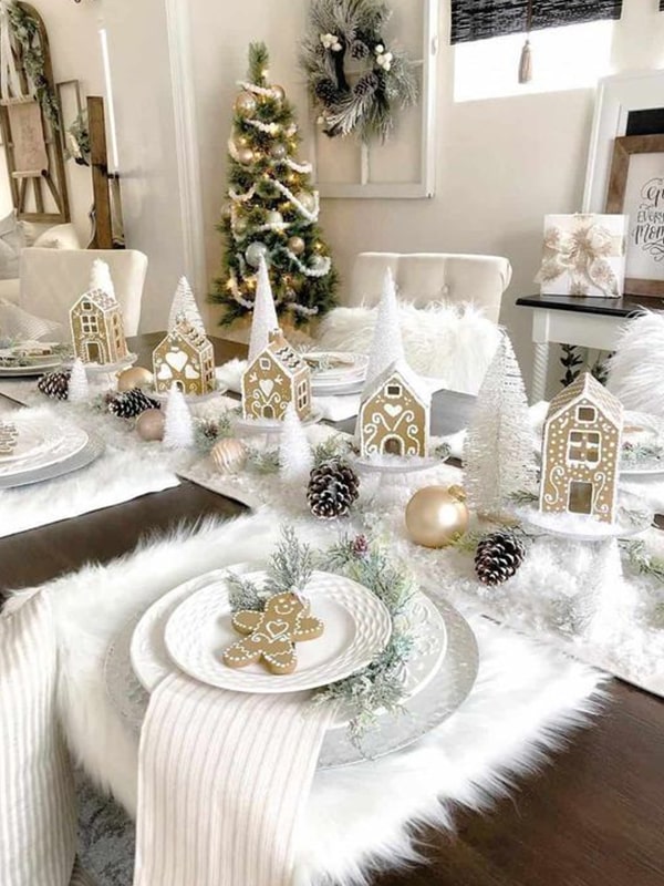 32 Feste Weihnachtstisch -Einstellungsideen, die die Feiertagsfreude bringen