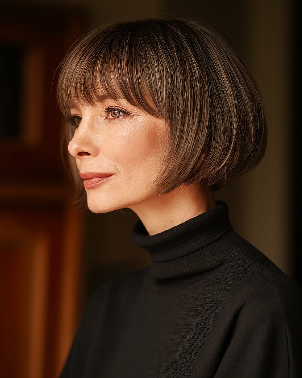 Gracelet Short Bob mit Pony für Frauen über 40 mit elegantem Haar und geformtem Volumen